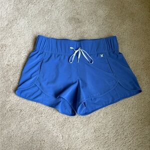 Hurley Blue Athletic Shorts with Elastic Waistband